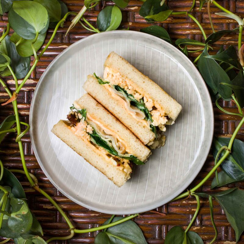 Katsu sando with shrimp